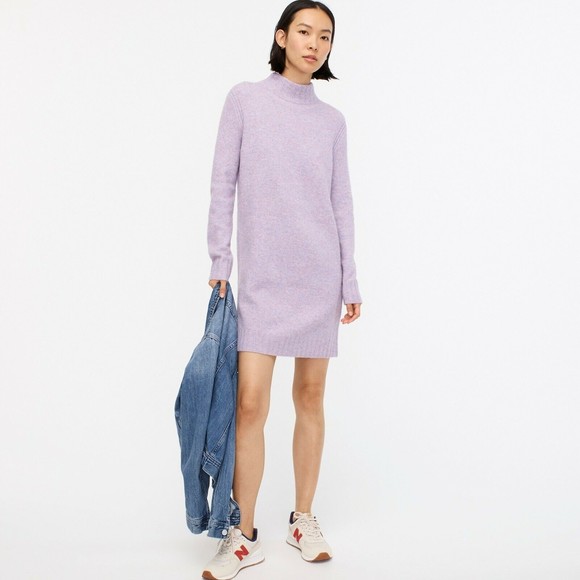 NWT Womens Size XXS J. Crew Violet Mockneck Shift Supersoft Yarn Sweater Dress - Picture 2 of 5